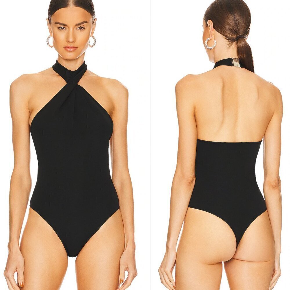 Gauge81 Black Nashvi Sleeveless Halter Bodysuit 3056